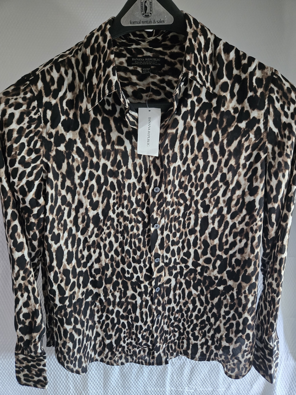 Banana Republic Leopard Print Button-Front Women’s Top - Brown/Black